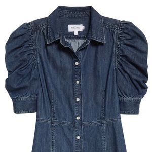 NWOT FRAME Gillian denim puff sleeve dress